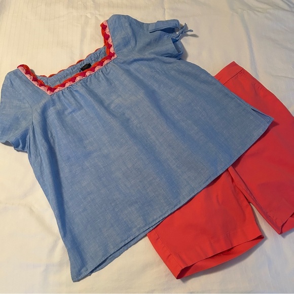 Talbots Perfect Shorts Bright Coral Stretch Bermuda 9 1/2" size 16 W Petite - Picture 14 of 14